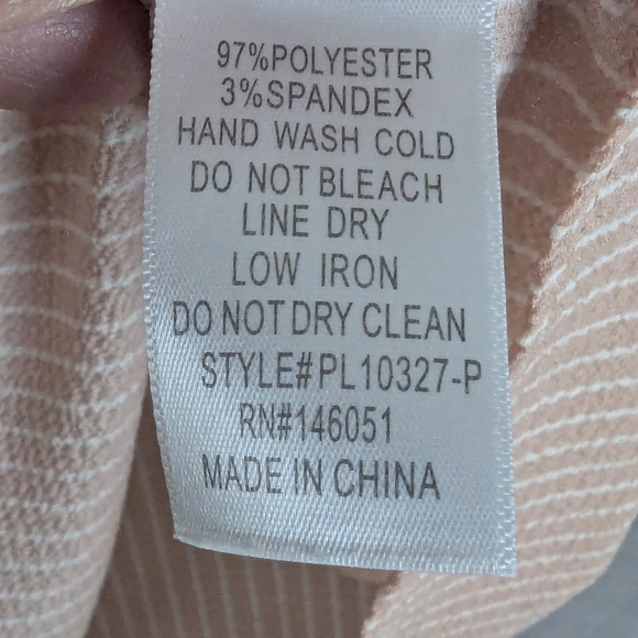 Faith And Joy 1X Sleeveless Pit Striped Blouse Blush Pink - Picture 6 of 9